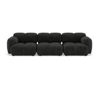 Grace - canapé modulable 3 places en velours texturé - Gris Anthracite Gris Anthracite G