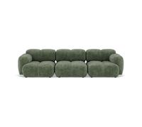 Lisa Design - Grace - canapé modulable 3 Places en Velours texturé, Vert Sauge