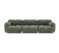 Lisa Design - Grace - canapé modulable 3 Places en Velours texturé, Vert Sauge