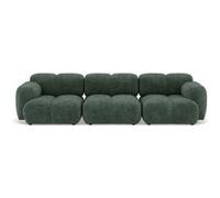 Grace - canapé modulable 3 places en velours texturé - Vert Vert G