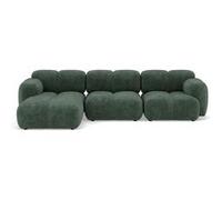 Lisa Design - Grace - canapé modulable d'angle réversible 4 Places en Velours texturé, Vert