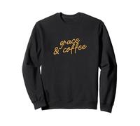 Grace & Coffee Script de Phrase de Foi Minimaliste drôle Sweatshirt