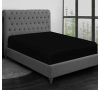 Grace Drap-housse profond de 40 cm de profondeur - Entretien facile - Tissu en microfibre brossée douce - Résistant au rétrécissement et à la décoloration - Noir