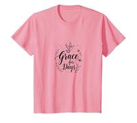 Grace for Days Colombe inspirante, Jésus T-Shirt, Enfant, Rose, 6 Ans