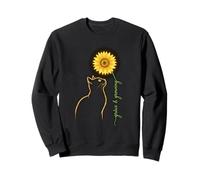 Grace & Growing Cat and Sunflower Line Art Minimalist Floral Sweatshirt