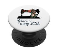 Grace in Every Stitch Couture Florale PopSockets PopGrip Adhésif