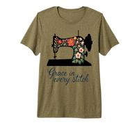 Grace in Every Stitch Couture Florale T-Shirt Haut de Gamme
