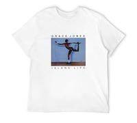 Grace Jones Island Life T-Shirt Graphic Top Printed Tee Shirt for Mens T-Shirt White3XL