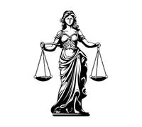 grâce judiciaire dame justice vigilance vertueuse icône de dame justice Peintures murales et stickers muraux en vinyle 36x51.6cm Plusieurs tailles disponibles Noir