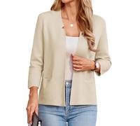 GRACE KARIN Cardigan Femme Noir Boléro Cardigan Manches Longues Blazer Élégant Open Front Décontracté Travail XL Abricot -3