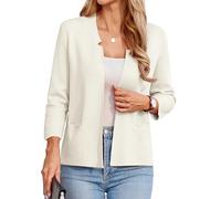 GRACE KARIN Cardigan Femme Noir Boléro Cardigan Manches Longues Blazer Élégant Open Front Décontracté Travail XL Beige -2