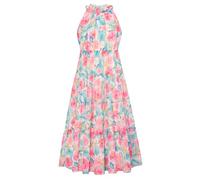 GRACE KARIN Fête Décontractée Robe pour Filles Imprimé Florale Vivant Col Licou Maxi A-Ligne Douce de Princesse 10 Ans Fleurs Rouses-Vertes