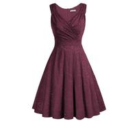 GRACE KARIN Robe des années 1950 Robe de Cocktail pour Femme sans Manches Robe trapèze Robe Vintage Robes élégantes CL645-10 L