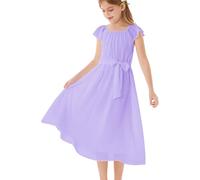 GRACE KARIN Robe d'été élégante en mousseline de soie pour filles, robe de princesse pour invitées de mariage, robe de soirée pour adolescentes, 5 à 14 ans