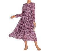 GRACE KARIN Robe Maxi Femme en Mousseline avec Bouton au Dos et Taille Élastique