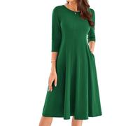 GRACE KARIN Robe midi vintage ligne-A à manches 3/4 pour femme, robe de cérémonie de mariage formelle vintage