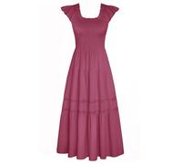 GRACE KARIN Robes de Fête pour Femmes Robe d'été Balançoire à Larges Bretelles Coupe Trapèze Robe de Soirée Fluide Rose Violet M