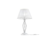 Grace Lampe de table blanche avec or et cristal, 1 lumière, E14