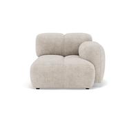 Grace - module d'assise droit en velours texturé - Beige