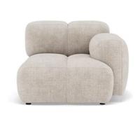 Grace - module d'assise droit en velours texturé - Beige