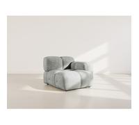 Grace - module d'assise droit en velours texturé - Gris