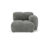 Grace - module d'assise droit en velours texturé - Gris