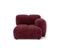 Grace - module d'assise droit en velours texturé - Prune