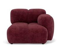 Grace - module d'assise droit en velours texturé - Prune