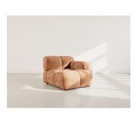 Lisa Design - Grace - Module d'assise Droit en Velours texturé, Rouille