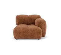 Grace - module d'assise droit en velours texturé - Rouille