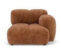 Grace - module d'assise droit en velours texturé - Rouille