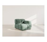 Lisa Design - Grace - Module d'assise Droit en Velours texturé, Vert