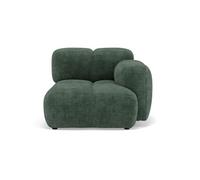 Grace - module d'assise droit en velours texturé - Vert