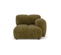 Grace - module d'assise droit en velours texturé - Vert Olive Vert Olive G