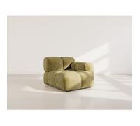 Grace - module d'assise droit en velours texturé - Vert Olive Vert Olive G