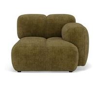 Grace - module d'assise droit en velours texturé - Vert Olive Vert Olive G