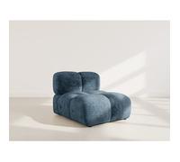 Grace - module d'assise en velours texturé - Bleu