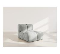 Grace - module d'assise en velours texturé - Gris