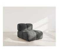 Grace - module d'assise en velours texturé - Gris Anthracite