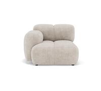 Grace - module d'assise gauche en velours texturé - Beige