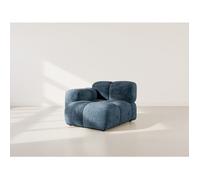 Grace - module d'assise gauche en velours texturé - Bleu Bleu G