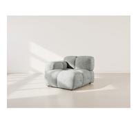 Lisa Design - Grace - Module d'assise Gauche en Velours texturé, Gris