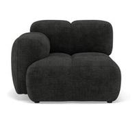Grace - module d'assise gauche en velours texturé - Gris Anthracite