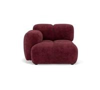 Grace - module d'assise gauche en velours texturé - Prune