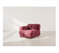 Grace - module d'assise gauche en velours texturé - Prune