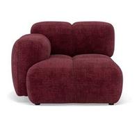 Grace - module d'assise gauche en velours texturé - Prune