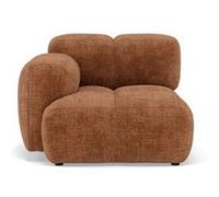 Grace - module d'assise gauche en velours texturé - Rouille