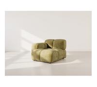 Lisa Design - Grace - Module d'assise Gauche en Velours texturé, Vert Olive