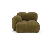 Lisa Design - Grace - Module d'assise Gauche en Velours texturé, Vert Olive