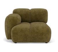 Grace - module d'assise gauche en velours texturé - Vert Olive